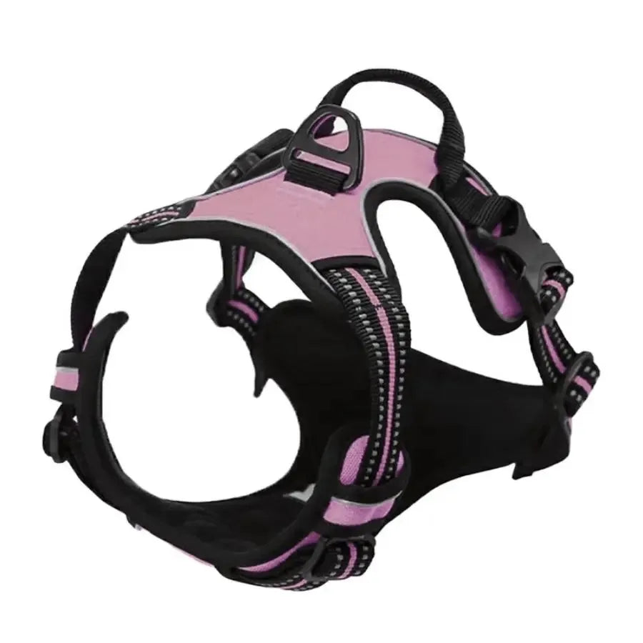 Leather Dog Collar & Harness Set with Leash – Adjustable Vest for Small & Medium Dogs